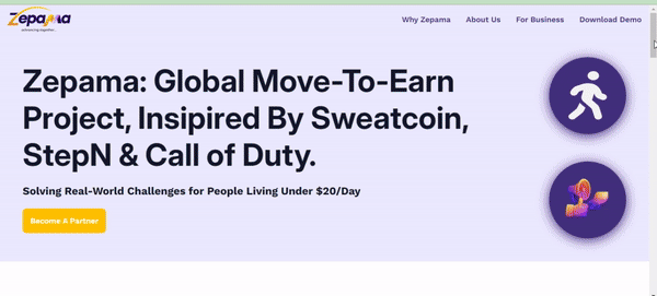 A GIF Walkthrough Zepama landing page